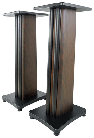 (2) Rockville SS28D Dark Wood Grain 28" Speaker Stands Fits PSI AUDIO A14M-BR