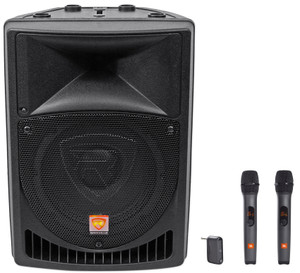 Rockville RPG8 8" 400 Watt Powered DJ/PA Speaker+(2) JBL Wireless Microphones
