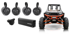 4) Kicker 5.25" Tower Speakers+4-Ch Amp+Bluetooth Polaris/JEEP/ATV/UTV/RZR/CART