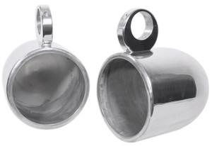 Pair Rockville 8” Polished Silver Aluminum Wakeboard Tower Speaker Enclosures