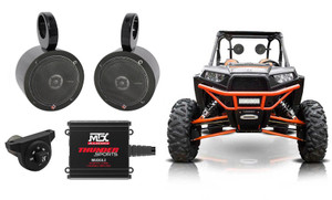 Rockford Fosgate 5.25" Tower Speakers+2Ch Amp+Controller for Polaris RZR/UTV/ATV