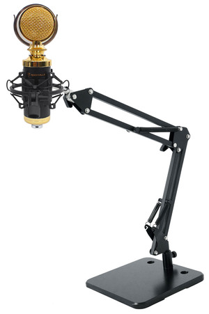 Rockville RCM02 Pro Recording Condenser Microphone+Desktop Boom Arm Mic Stand