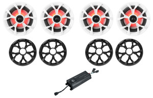 Memphis Audio MX400.4 400w RMS 4 Channel Amplifier+(4) LED Speakers For ATV/UTV