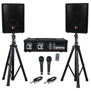 Rockville RPG2X10 Package PA System Mixer/Amp+10 Speakers+Stands+Mics+Bluetooth