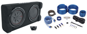 Kicker 49PTRTP10 10" Powered CompRT 400w Downfiring Car/Truck Subwoofer+Wire Kit