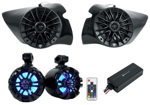 Rockville RZL6 6.5" Kick Panel+Tower Speakers+Amp For 2015-2018 Polaris RZR 900