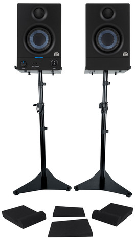 2) Presonus Eris 3.5 2nd Gen 3.5" Reference Studio Monitors Speakers+Stands+Pads