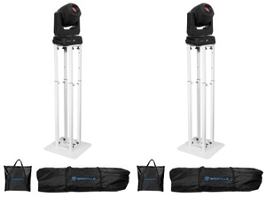 (2) Chauvet DJ Intimidator Spot 360XIP RF Moving Head Lights+White Totem Stands