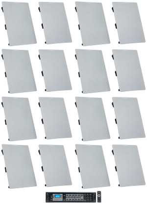 (16) Rockville WA6570 6.5" 70V Commercia In-Wall Speakers+Amp For Restaurant/Bar
