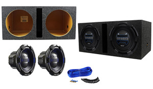 (2) Hifonics Brutus BRX12D4 12" 1800w Car Subwoofers + Vented Sub Enclosure Box