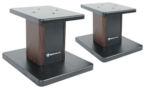 Rockville 8” Dark Wood Studio Monitor Speaker Stands For Yamaha HS7i Monitors