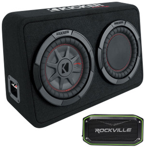 Kicker KICKER 48TCWRT82 CompRT 8" 600w Shallow Car Subwoofer+Sub Box+Home Speaker 
