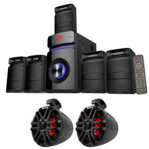 MEMPHIS AUDIO 2) Memphis Audio MXA62PS 6.5" LED Tower Speakers For RZR/UTV+Home Theater System 