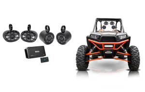2) Kicker 6x9"+6.5" Tower Speakers+4-Ch. Bluetooth Amplifier Polairs RZR/ATV/UTV
