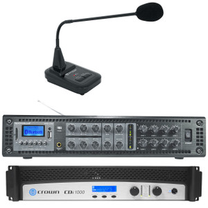 CROWN Crown CDi1000 2-Channel 70V Commercial Amplifier+Preamp Mixer w/Bluetooth+Mic 