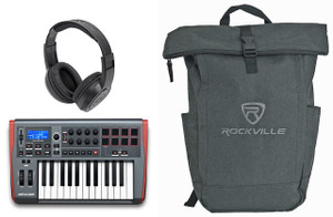 NOVATION Novation IMPULSE 25-Key MIDI USB Keyboard Controller+Headphones+Backpack 