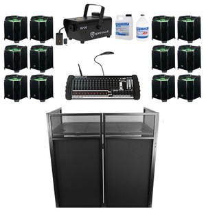 (12) American DJ ELEMENT HEXIP Wireless DMX Battery Par Lights+Facade+Controller