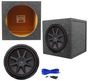 Kicker 43CVR124 COMPVR 12" 800 Watt Subwoofer+Sealed Sub Box Enclosure CVR12-4