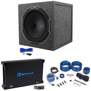 Kicker 51CWQ124 COMP Q 12" 1000w Car Subwoofer+Sealed Box+Mono Amplifier+Amp Kit