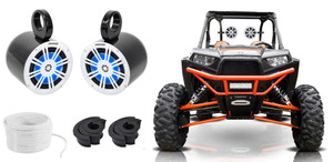 Pair Kicker 6.5" LED 150 Watt Roll Cage Tower Speakers Fits RZR/ATV/UTV/Cart