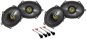 Front+Rear Kicker 6x8" Speaker Replacement Kit For 2002-10 Mercury Mountaineer