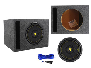 Kicker 44CWCS104 CompC 10" 500 Watt 4-Ohm Car Subwoofer+Vented Sub Enclosure Box