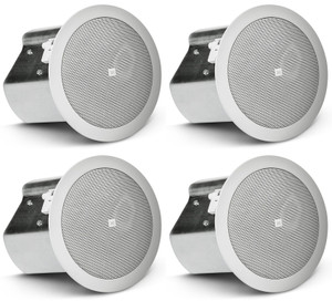 (4) JBL CONTROL 14C/T 4" 25w 70v In-Ceiling Speakers For Restaurant/Bar/Cafe
