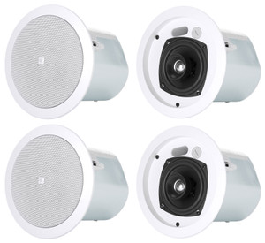 (4) JBL Control 24CT 4" 70v Commercial Restaurant/Bar Ceiling Speakers in White