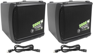 (2) Mackie DLM8 2000W 8" Full-Range Class D Powered Active DJ PA Speakers