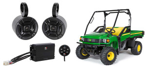 2 Polk Audio 5.25" Tower Speakers+Amp+Bluetooth Control For John Deere Gator XUV/RSX