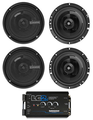 4 Memphis Audio PRX60 6.75" Speakers+AudioControl Hi/Lo Converter Bass Processor