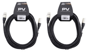 (2) Peavey PV 25' XLR Female to Male Low Z Mic Cables - 100 % Copper/Top Quality