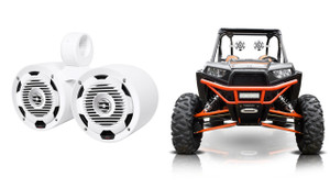 MTX Audio WET77-W 7.7" Dual White Tower Speakers for Polaris RZR/ATV/UTV/Cart