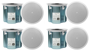 (8) JBL Control 18C/T 8" 70v Commercial White Ceiling Speakers For Restaurant