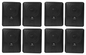 (8) JBL Control 25-1 5.25" 30w 70v Wall-Mount Commercial Restaurant/Bar Speakers