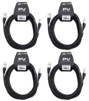 (4) Peavey PV 25' XLR Female to Male Low Z Mic Cables - 100 % Copper/Top Quality