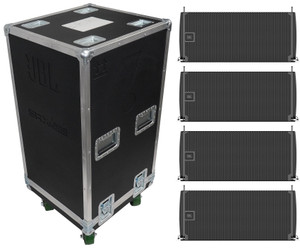 (4) JBL SRX906LA Dual 6.5" 2-Way Powered Line Array Column Speakers+Flight Case