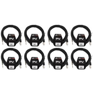 (8) New Peavey PV 20' 1/4" TRS to Female XLR Cables - 100 % Copper/Top Quality