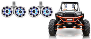 2 KICKER 45KMTDC65W Dual 6.5" LED Tower Speakers for Polaris RZR/ATV/UTV/Cart