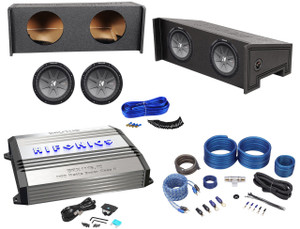 Sub Box+(2) Kicker 40CWR104 10" Subs+Amp+Amp For Jeep Wrangler CJ5/CJ7/YJ/TJ/JK
