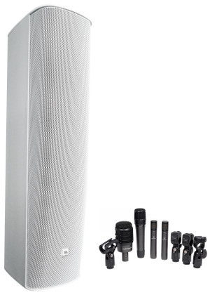 JBL CBT 1000 1500w White Swivel Wall Mount Line Array Column Speaker+4 Drum Mics