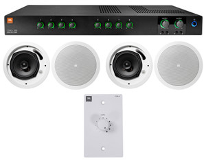 JBL CSMA280 Commercial Amplifier+4) 6.5" White Ceiling Speakers+Wall Controller