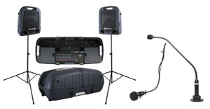  Peavey Bluetooth Speakers+Mixer+Stands+Podium+Choir Mics 4 Church Sound Systems 