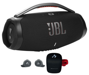  JBL BoomBox 3 Portable Waterproof Bluetooth Party Speaker w/Sub+Wireless Earbuds 