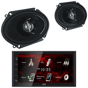  JVC KW-M180BT 6.8" Car Monitor iPhone Android Bluetooth Receiver+2 6x8" Speakers 