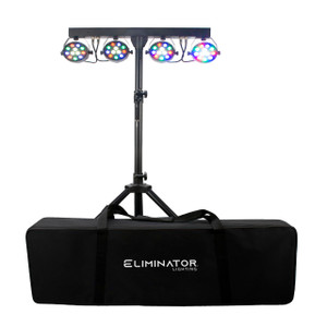 ELIMINATOR LIGHTING Eliminator Mini Par Bar Lighting System with 4x LED Par Lights+Stand+Remote+Bag 