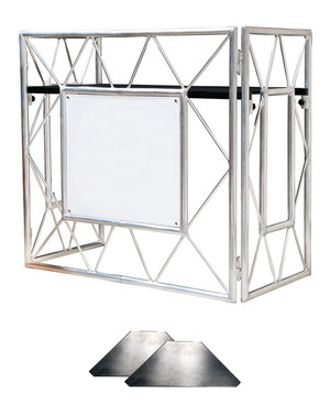 AMERICAN DJ American DJ Pro Event Table 2 Foldable Portable Metal DJ Booth Facade+Shelves 
