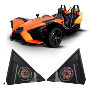 SSV WORKS Polaris Slingshot Kicker 6.5" LED Waterproof Speakers + Pods, Front Kick Panels 