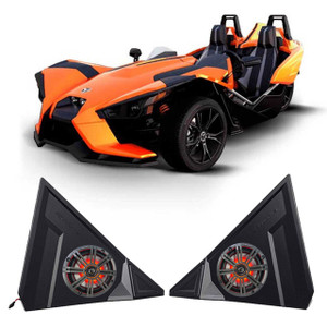SSV WORKS Kicker 6.5" LED Waterproof Speakers+Pods Front Kick Panels for Polaris Slingshot 