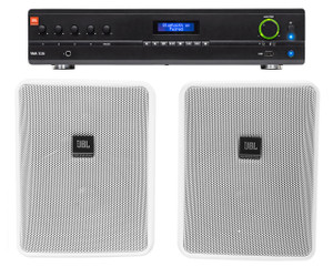  JBL VMA1120 Commercial/Restaurant 120W 70v Amplifier+(2) JBL 5.25" Wall Speakers 
